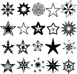 Obraz premium Star collection. Different stars set. Vector illustration