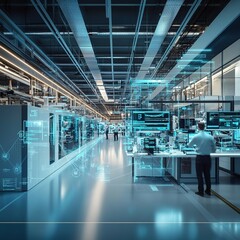 A futuristic vision of interconnected technology, with sleek lines and glowing elements, forming a seamless pattern.