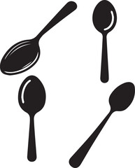 Spoon silhouette, Spoon icon, Spoon vector, 