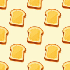 Cheese Toast Pattern, Cheese Toast Seamless Pattern Repeat