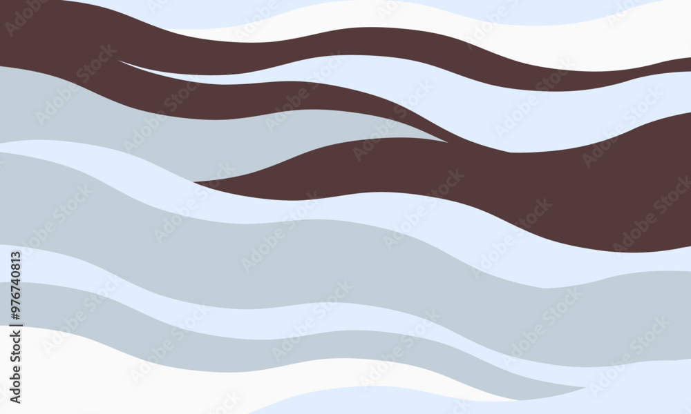 Poster minimalist abstract background with wavy, rippled stripes and sparse curves. flowing, textured lines