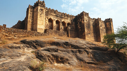 An ancient fort with robust walls and historical military significance.