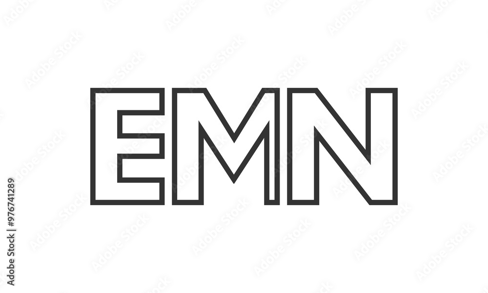 Poster emn logo design template with strong and modern bold text. initial based vector logotype featuring s