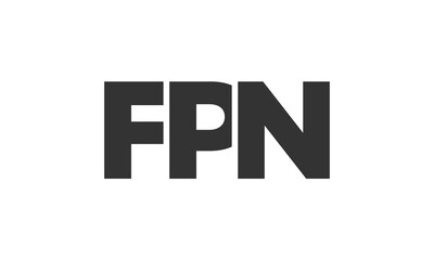 FPN logo design template with strong and modern bold text. Initial based vector logotype featuring simple and minimal typography. Trendy company identity.