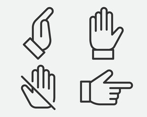 Hand Gesture Icon Line Simple Trendy Design.