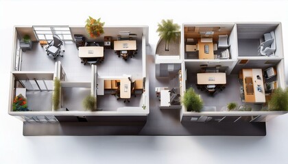 3D Visualization of an Inclusive Office Building with Adjustable Desks