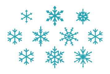 Christmas snowflake Icon Set, Winter Themed Vector Illustrations