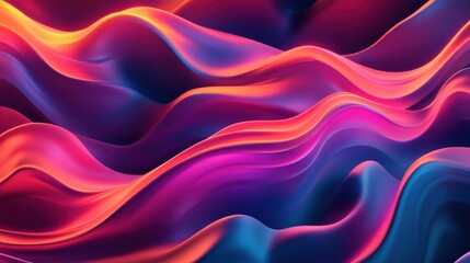Obraz premium Colorful abstract waves in vibrant gradient pattern, showcasing modern fluid design concept