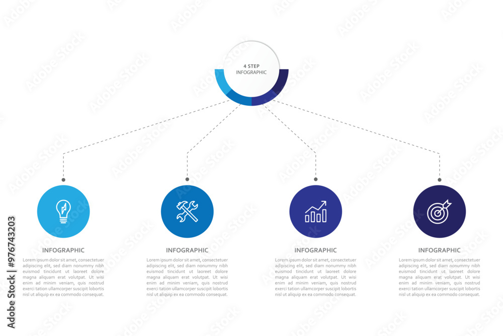 Poster vector infographic label design with circle infographic template design and 4-5-6 options or steps. 