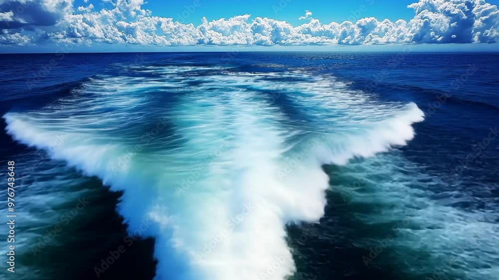 Poster dynamic waves create vibrant patterns in the ocean on a bright sunny afternoon