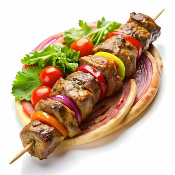 recommend clip art: kebab with white background