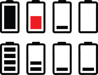 Battery icons set. Vector illustration