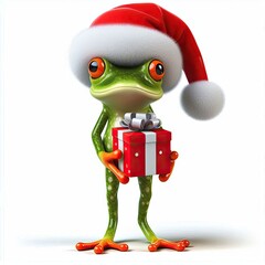 Santa Frog, Frog Christmas, Frog, Green Frog, Tree Frog, Holiday Frog, Frog Lover, Frog Santa