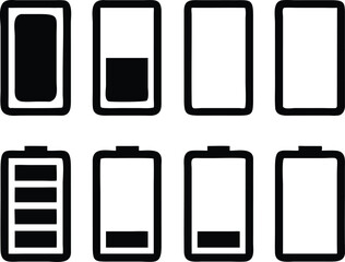 Battery icons set. Vector illustration