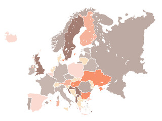 Obraz premium World map on white background. All countries in The World different colors. Can use for printing, website, presentation element, textile. World map vector illustration, high-resolution, travel.