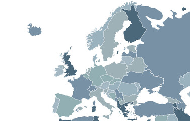 Fototapeta premium World map on white background. All countries in The World different colors. Can use for printing, website, presentation element, textile. World map vector illustration, high-resolution, travel.