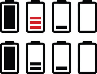 Battery icons set. Vector illustration