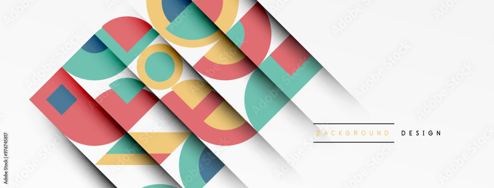Aufkleber geometric design abstract background - circles squares