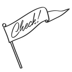 手書きの旗　チェック　check
