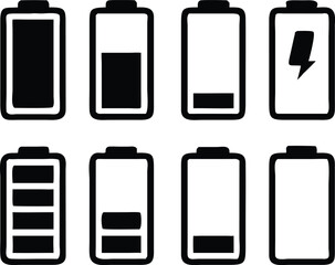 Battery icons set. Vector illustration