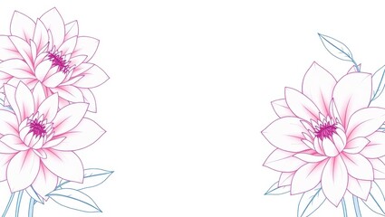 Fototapeta premium Elegant Pink Floral Border with Copy Space