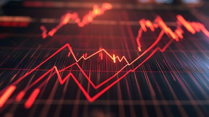 Red Upward Trending Line Chart - Financial Growth & Investment