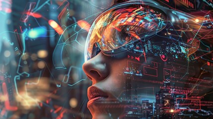 Exploring the fusion of futuristic gadgets, ai, and software development in a digital collage