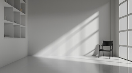 Modern living room interior with blank space and empty wall.