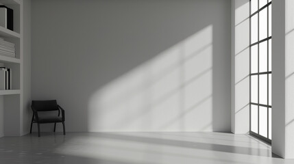 Obraz premium Modern living room interior with blank space and empty wall.