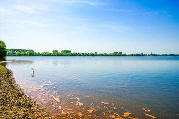 View of the lake and the surrounding landscape in Wardt, near Xanten.
