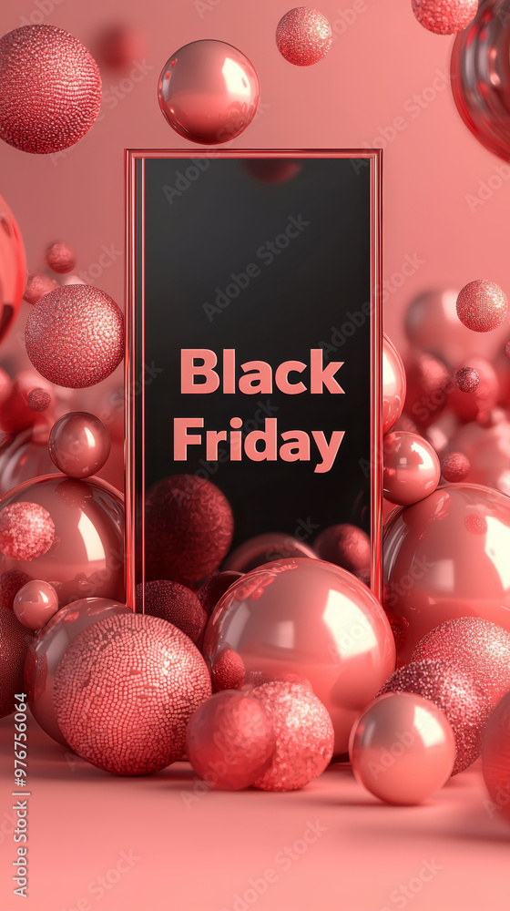 Aufkleber colorful abstract design highlighting a black friday sale with spherical elements in a dynamic arran