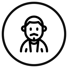 Editable man with buzz haircut and mustache avatar vector icon. User, profile, identity, persona. Part of a big icon set family. Perfect for web and app interfaces, presentations, infographics, etc