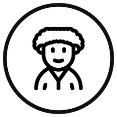 Editable person with afro hairstyle avatar vector icon. User, profile, identity, persona. Part of a big icon set family. Perfect for web and app interfaces, presentations, infographics, etc