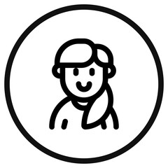 Editable adult woman with ponytail hairstyle avatar vector icon. User, profile, identity, persona. Part of a big icon set family. Perfect for web and app interfaces, presentations, infographics, etc