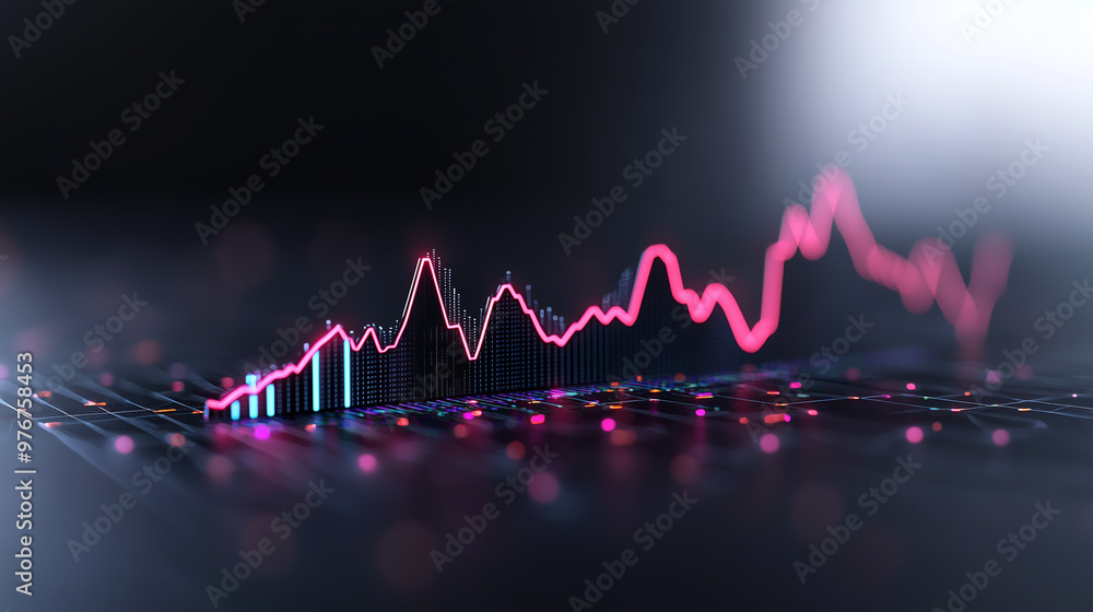 Aufkleber visualize income streams with this dynamic graph showcasing financial growth and trends. vibrant col