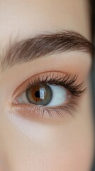 Close-up of a beautiful, expressive eye showcasing stunning details and natural beauty, highlighting the individuality and charm.