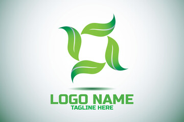 Leaf logo design. Botanical logo.