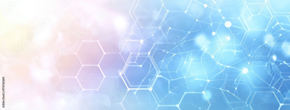 Poster Abstract Hexagon Pattern with Pastel Background