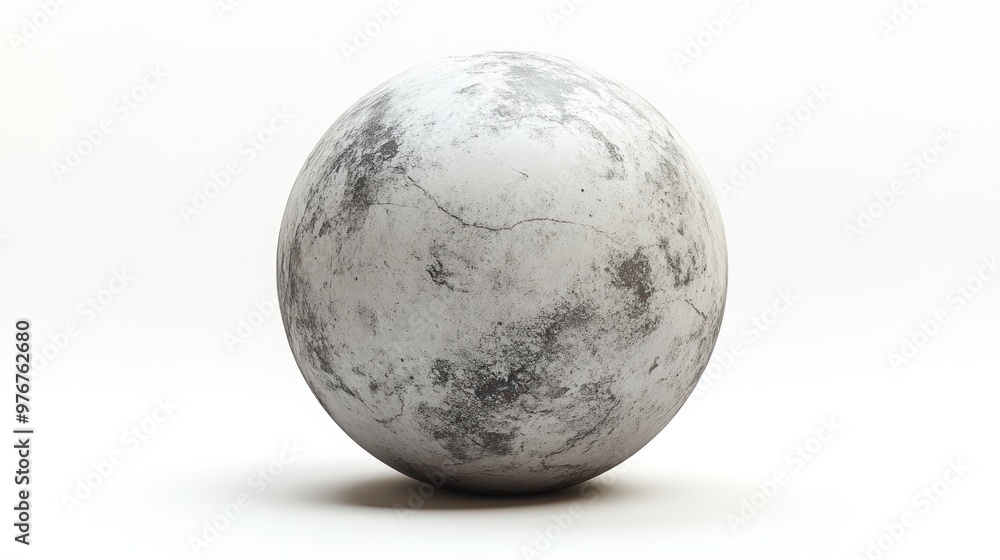 Poster a textured spherical object resembling a planet or moon.