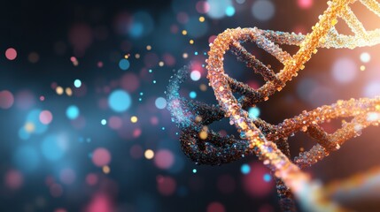 A close up of a DNA sequence displayed on a computer screen, showcasing the intricate patterns and information contained within our genes.