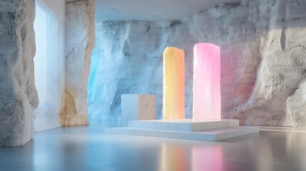 A sleek historical tour with interactive digital history timelines and neon-lit ancient sites promoting educational travel