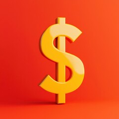 Fototapeta premium Dollar icon with stretching value, market increase, 3D illustration