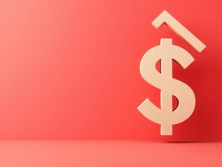 Obraz premium Expanding dollar symbol with upward arrow, increasing value, 3D illustration