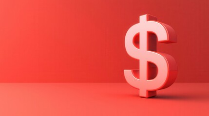 Fototapeta premium Business chart with stretching dollar symbol, value increase, 3D illustration