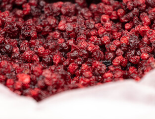 A close up of red berries