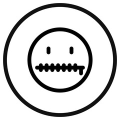 Editable zip mouth, silence expression emoticon vector icon. Part of a big icon set family. Part of a big icon set family. Perfect for web and app interfaces, presentations, infographics, etc