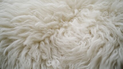 White Sheep Fur Close-Up, Soft Wool Texture for Textile and Natural Material Design