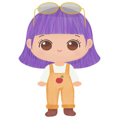 cute little girl wears eyes glasses

