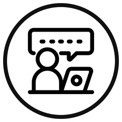 Editable video call, virtual meeting vector icon. Online learning, course, tutorial. Part of a big icon set family. Perfect for web and app interfaces, presentations, infographics, etc