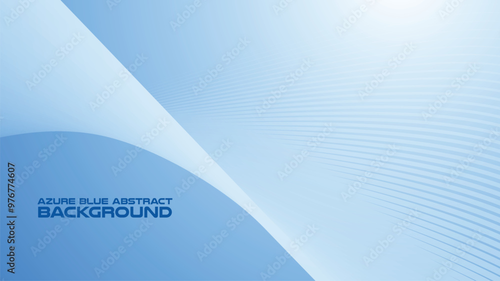 Wall mural azure blue abstract background with curve line for backdrop or presentation